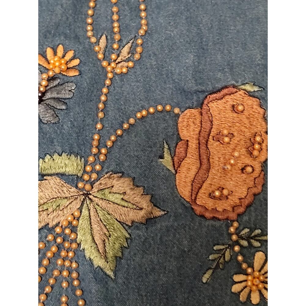 Agapo Collection Vest Size L Boho Southwest Artsy Embroidered Beaded Floral Cute - Picture 6 of 12